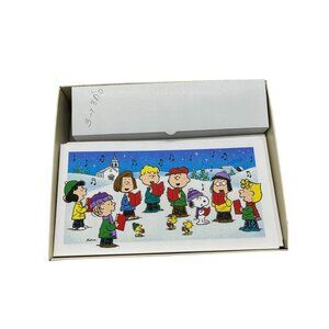 Vintage Hallmark Charlie Brown & Gang Caroling Christmas Cards PX 3326
